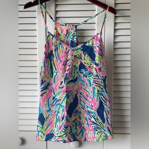 Lilly Pulitzer racer back style silk tank